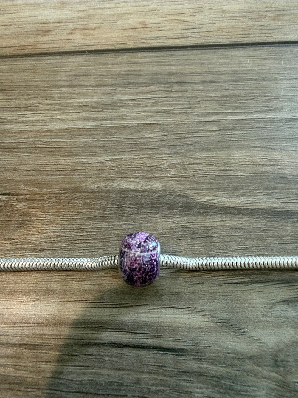 Marbled Purple Glass Bead Charm